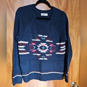 Hollister Aztec Knit Sweater Large